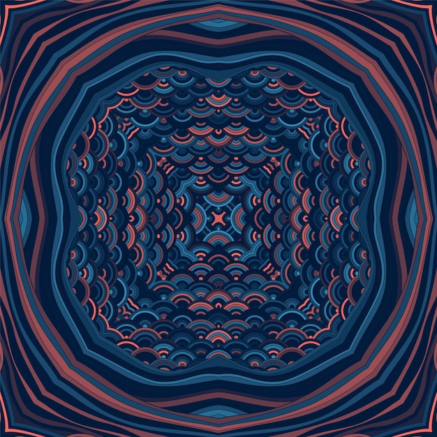 Kaleidoscope magic vector adorno sin costura Creative patchwork sample decoupage servilleta print