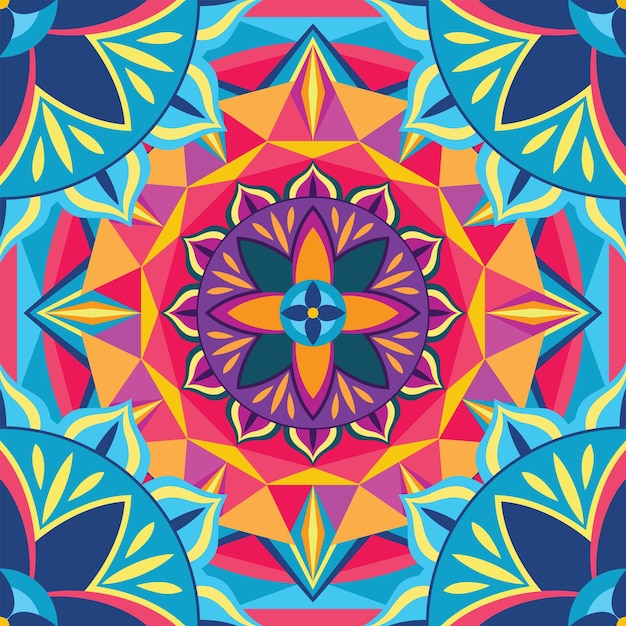Kaleidoscopio fractal de fondo a todo color