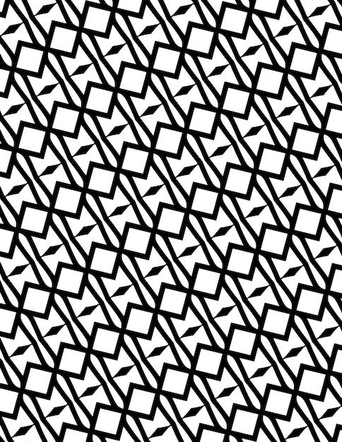 Kaleidoscopio Patrón geométrico Fondo Ilustración repetida Arte lineal en blanco y negro