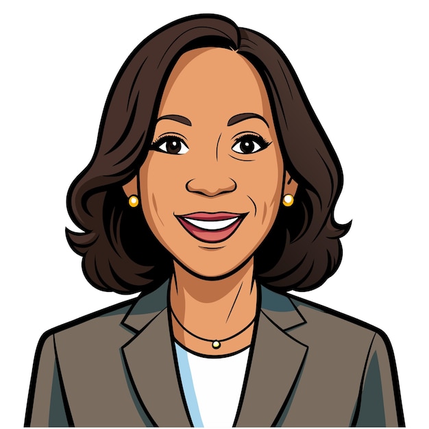Kamala Harris Vicepresidente de los Estados Unidos Vector Premium