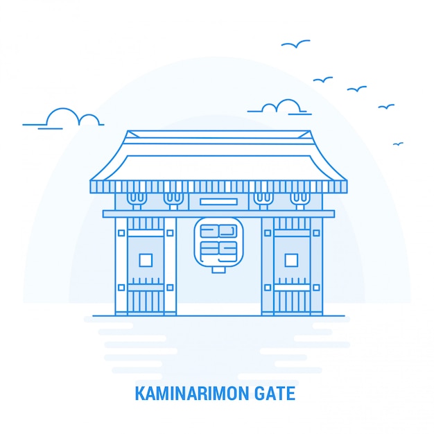 Kaminarimon gate blue landmark