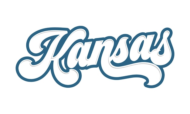 Kansas diseño de letras a mano vector de caligrafía Kansas texto vector diseño de tipografía de moda