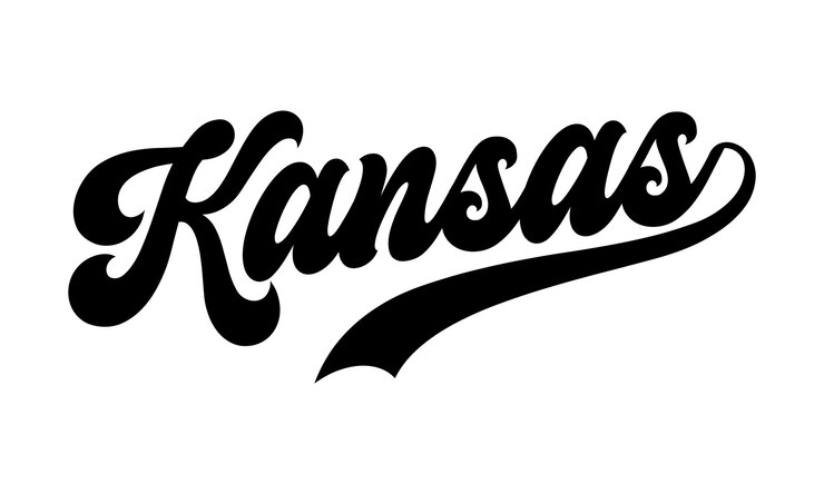 Vector kansas diseño de letras a mano vector de caligrafía kansas texto vector diseño de tipografía de moda