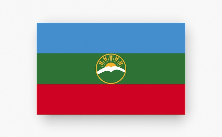 Vector karachay cherkessia bandera detallada sobre fondo blanco ilustración vectorial