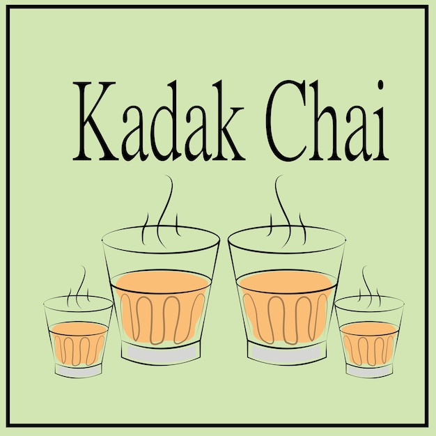 Karak chai significa ilustración de vector de té caliente, chai o vector de té, ilustración de vector de té.