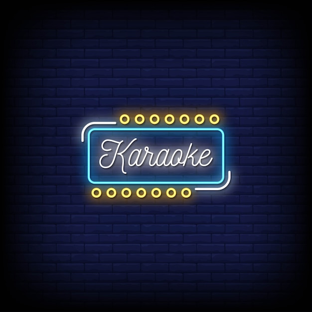 Karaoke neon signs style text