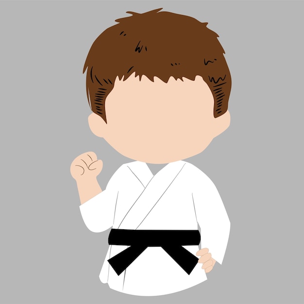 Karate Kid personaje de dibujos animados con cinturón negro