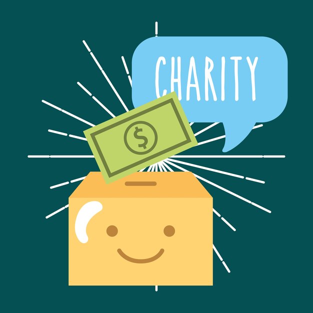 kawaii box banknote money cartoon dona caridad
