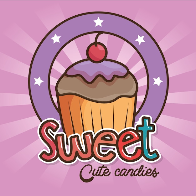 Vector kawaii dulces y dulces de dibujos animados