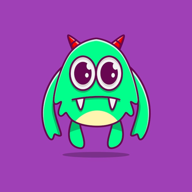 kawaii, garabato, monstruo, caricatura, carácter