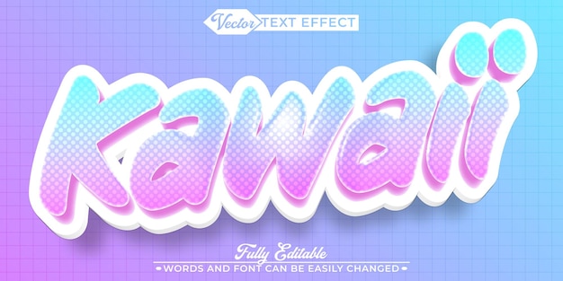 Kawaii Girl Manga Korean Cute Pastel Fully Editable Text Effect Template