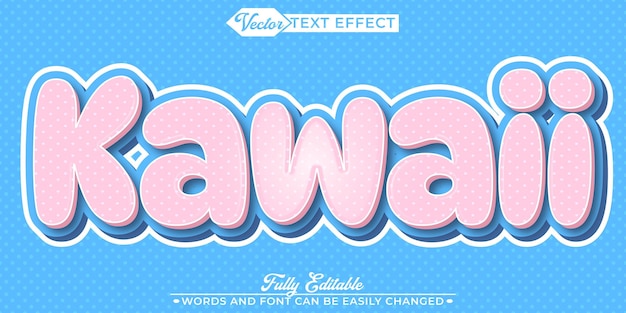 Kawaii Girl Manga Korean Cute Pastel Fully Editable Text Effect Template