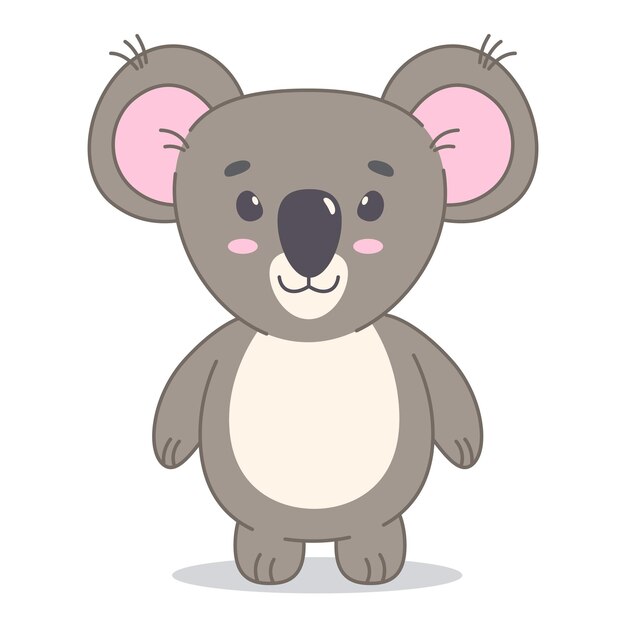 Kawaii koala oso animal lindo personaje de estilo de dibujos animados