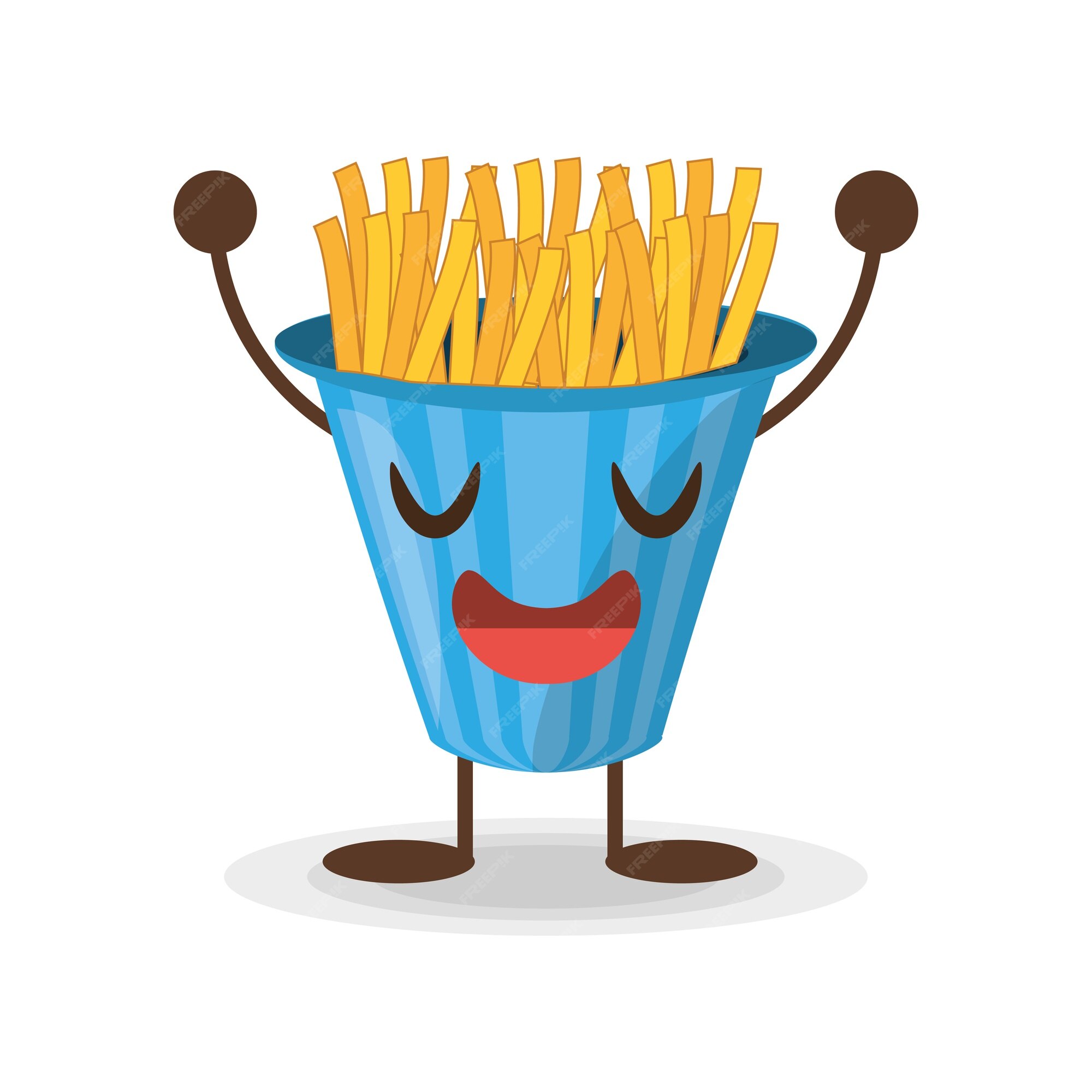 Kawaii papas fritas comida rápida | Vector Premium Kawaii papas fritas comida rápida | Vector Premium