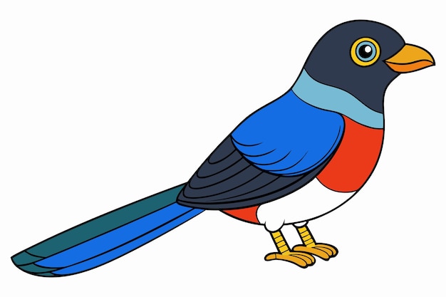 Kawaii Trogon Bird Vector Ilustración de clipart de las aves