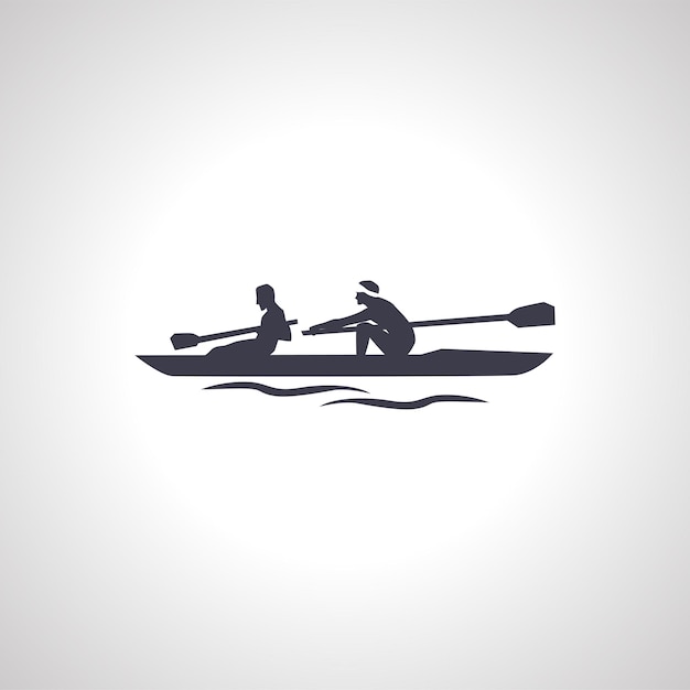 kayak icono pareja kayak icono aislado