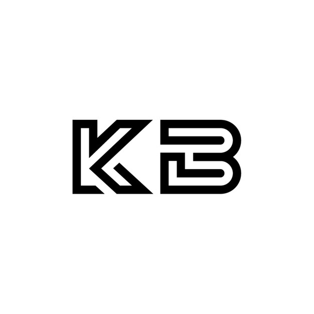 KB monograma logotipo diseño carta texto nombre símbolo monocromo logotipo alfabeto carácter simple logotipo
