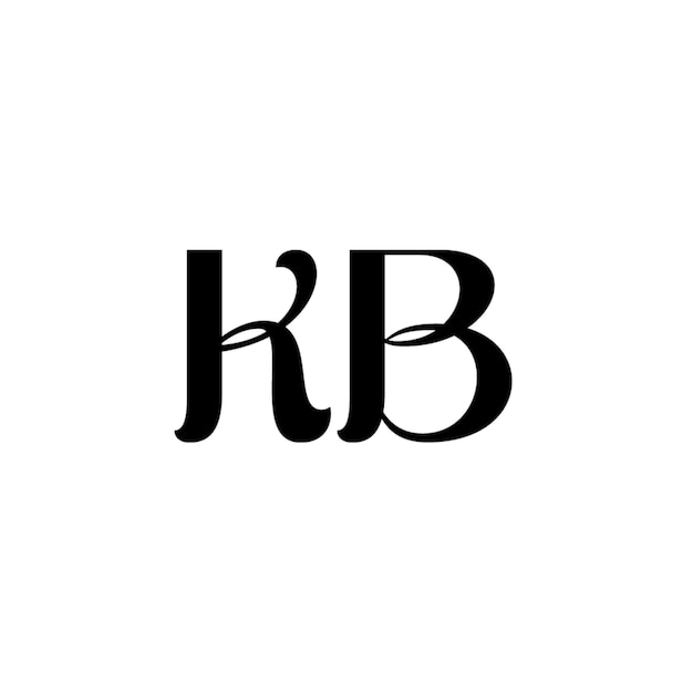 KB monograma logotipo diseño carta texto nombre símbolo monocromo logotipo alfabeto carácter simple logotipo