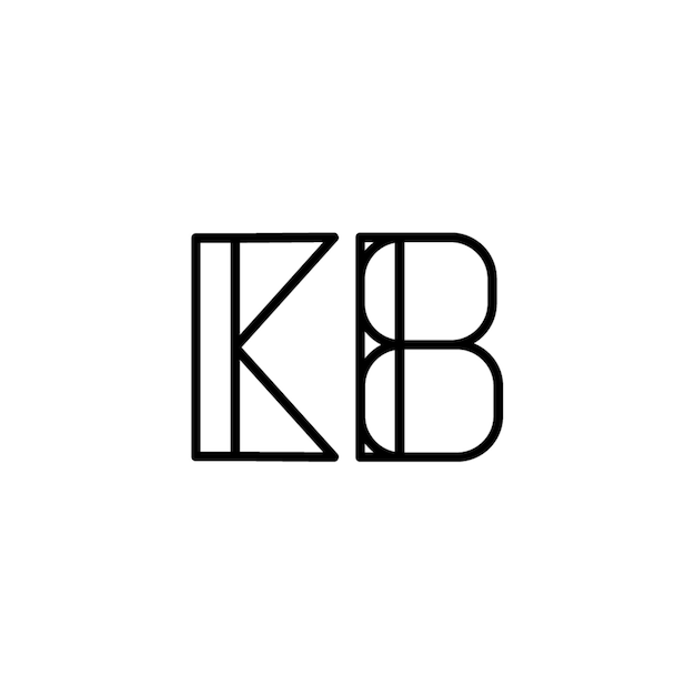 KB monograma logotipo diseño carta texto nombre símbolo monocromo logotipo alfabeto carácter simple logotipo