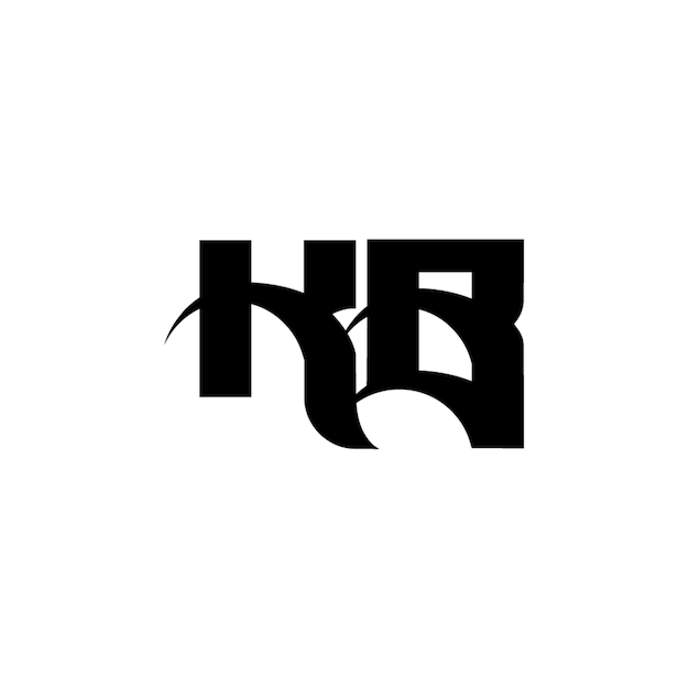 KB monograma logotipo diseño carta texto nombre símbolo monocromo logotipo alfabeto carácter simple logotipo