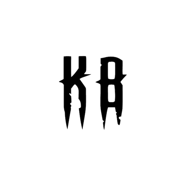 KB monograma logotipo diseño carta texto nombre símbolo monocromo logotipo alfabeto carácter simple logotipo