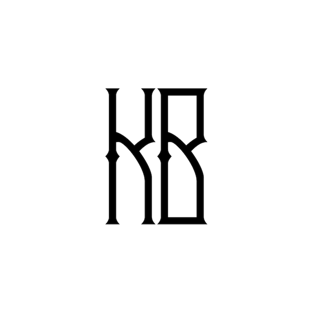 KB monograma logotipo diseño carta texto nombre símbolo monocromo logotipo alfabeto carácter simple logotipo