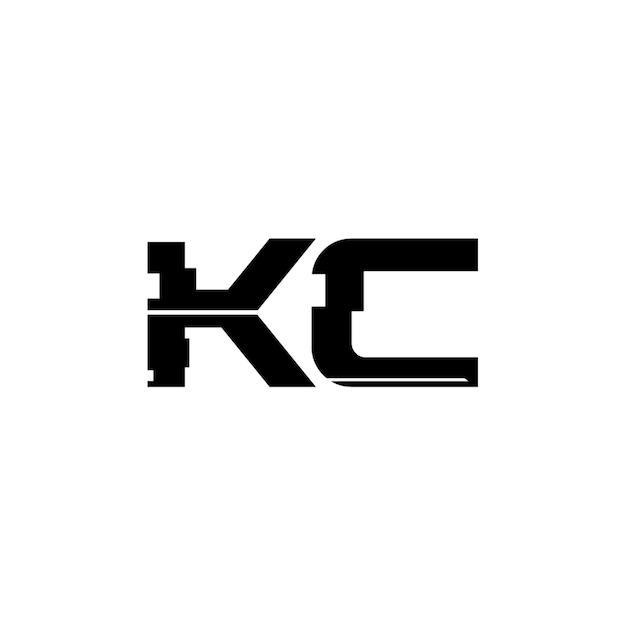 KC monograma logotipo diseño carta texto nombre símbolo monocromo logotipo alfabeto carácter simple logotipo