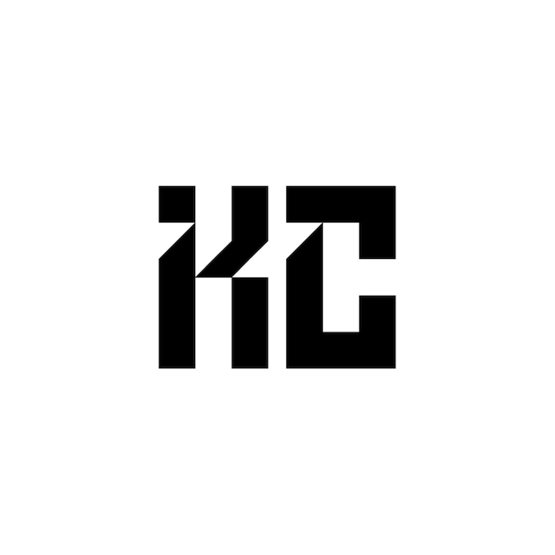 KC monograma logotipo diseño carta texto nombre símbolo monocromo logotipo alfabeto carácter simple logotipo