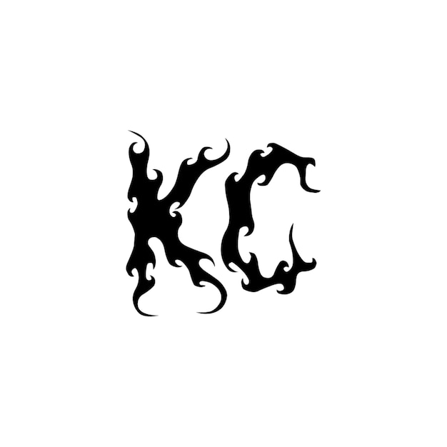 KC monograma logotipo diseño carta texto nombre símbolo monocromo logotipo alfabeto carácter simple logotipo