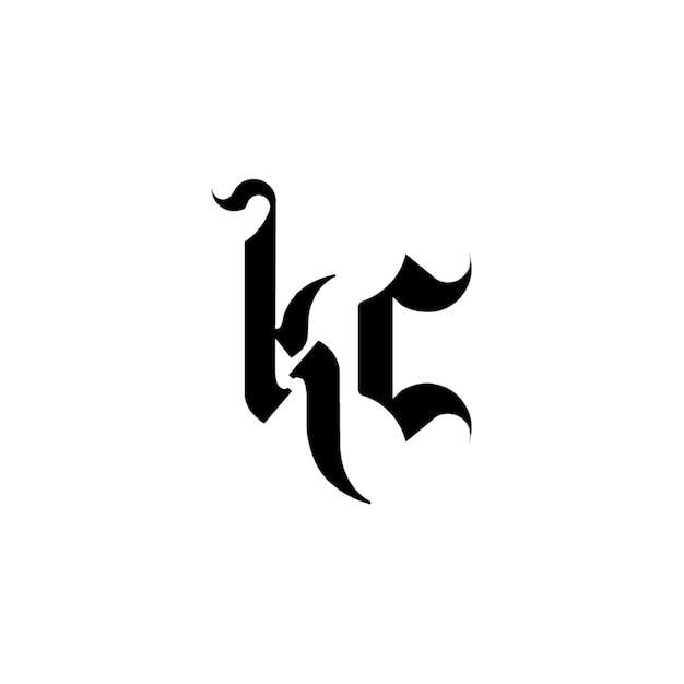 KC monograma logotipo diseño carta texto nombre símbolo monocromo logotipo alfabeto carácter simple logotipo