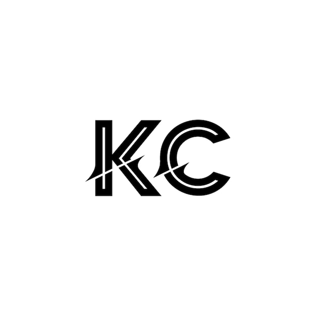 KC monograma logotipo diseño carta texto nombre símbolo monocromo logotipo alfabeto carácter simple logotipo