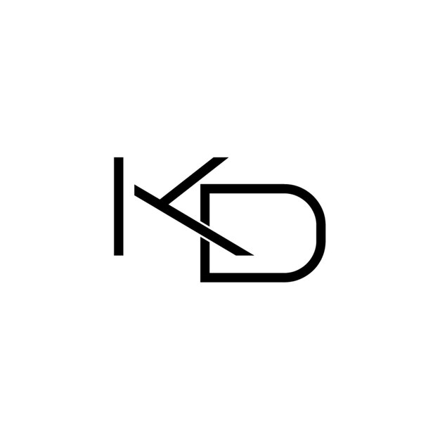 KD monograma diseño del logotipo letra texto nombre símbolo monocromo logotipo alfabeto carácter logotipo simple