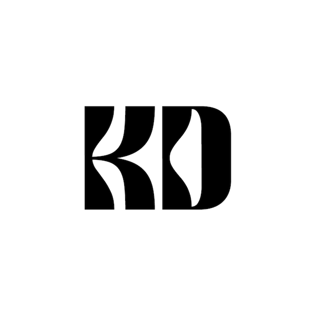 KD monograma diseño del logotipo letra texto nombre símbolo monocromo logotipo alfabeto carácter logotipo simple