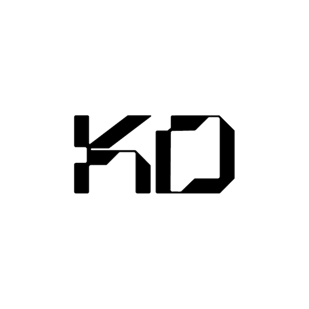 KD monograma diseño del logotipo letra texto nombre símbolo monocromo logotipo alfabeto carácter logotipo simple