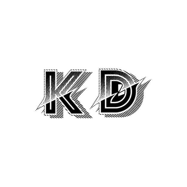 KD monograma diseño del logotipo letra texto nombre símbolo monocromo logotipo alfabeto carácter logotipo simple
