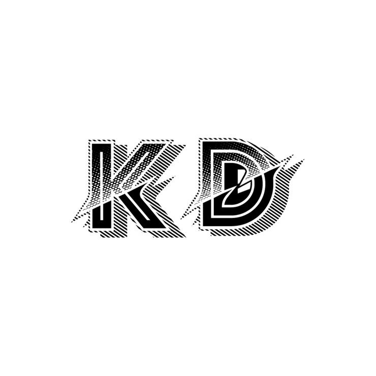 Vector kd monograma diseño del logotipo letra texto nombre símbolo monocromo logotipo alfabeto carácter logotipo simple