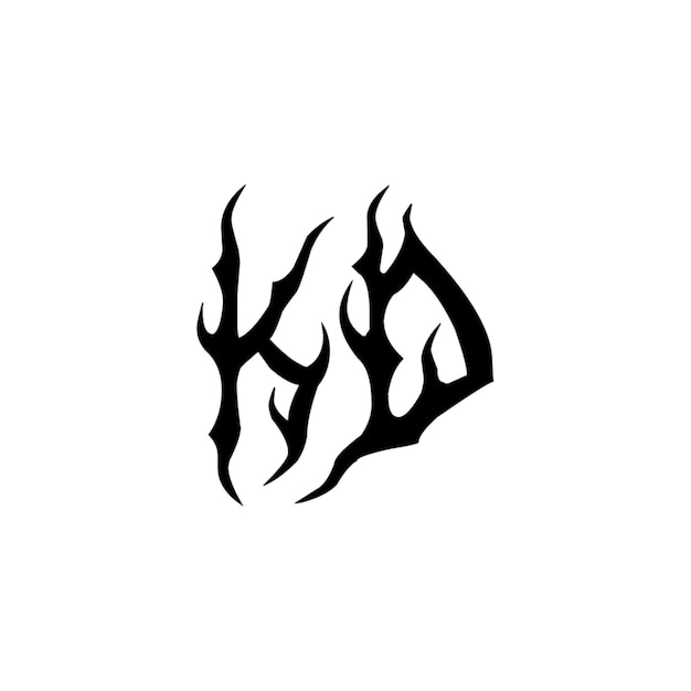KD monograma diseño del logotipo letra texto nombre símbolo monocromo logotipo alfabeto carácter logotipo simple