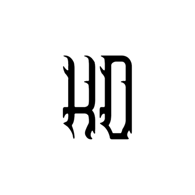 KD monograma diseño del logotipo letra texto nombre símbolo monocromo logotipo alfabeto carácter logotipo simple