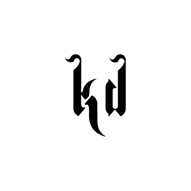 KD monograma diseño del logotipo letra texto nombre símbolo monocromo logotipo alfabeto carácter logotipo simple