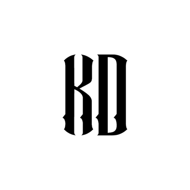 KD monograma diseño del logotipo letra texto nombre símbolo monocromo logotipo alfabeto carácter logotipo simple