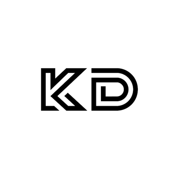 KD monograma diseño del logotipo letra texto nombre símbolo monocromo logotipo alfabeto carácter logotipo simple