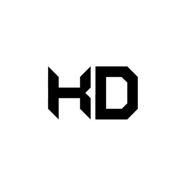 KD monograma diseño del logotipo letra texto nombre símbolo monocromo logotipo alfabeto carácter logotipo simple