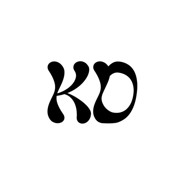 KD monograma diseño del logotipo letra texto nombre símbolo monocromo logotipo alfabeto carácter logotipo simple