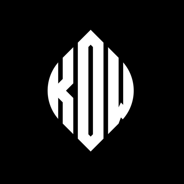KDW diseño de logotipo de letra de círculo con forma de círculo y elipse KDW letras de elipse con estilo tipográfico Las tres iniciales forman un logotipo de círculo KDW emblema de círculo Monograma abstracto letra marca vector