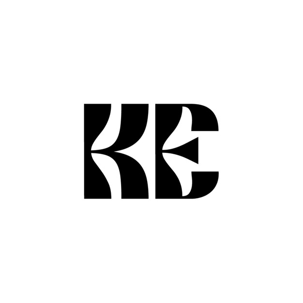 KE monograma logotipo diseño carta texto nombre símbolo monocromo logotipo alfabeto carácter simple logotipo