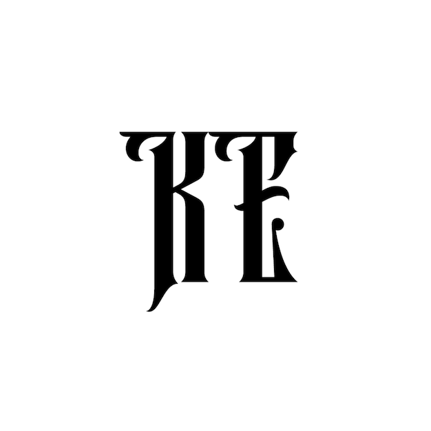 KE monograma logotipo diseño carta texto nombre símbolo monocromo logotipo alfabeto carácter simple logotipo