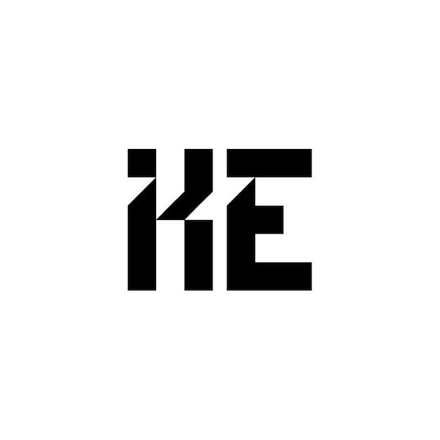 KE monograma logotipo diseño carta texto nombre símbolo monocromo logotipo alfabeto carácter simple logotipo