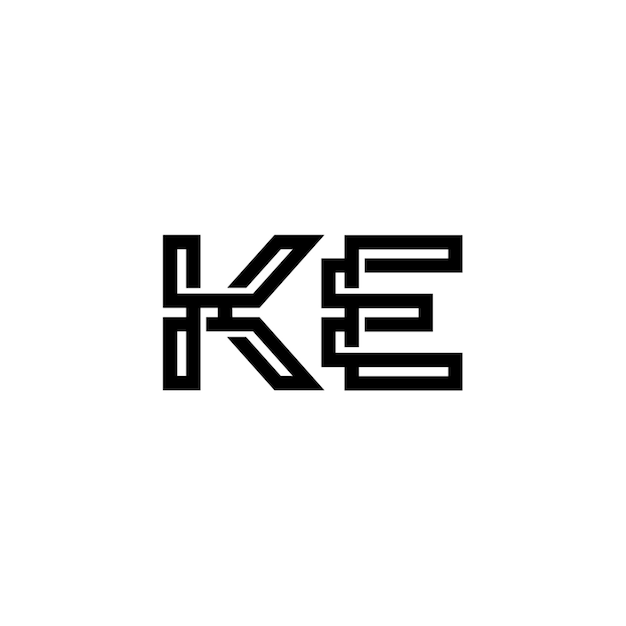 KE monograma logotipo diseño carta texto nombre símbolo monocromo logotipo alfabeto carácter simple logotipo