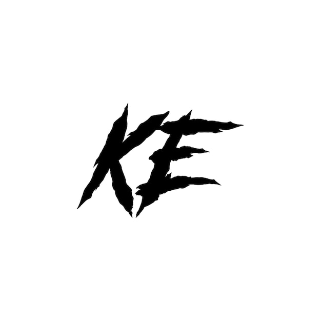 KE monograma logotipo diseño carta texto nombre símbolo monocromo logotipo alfabeto carácter simple logotipo
