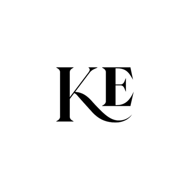 KE monograma logotipo diseño carta texto nombre símbolo monocromo logotipo alfabeto carácter simple logotipo